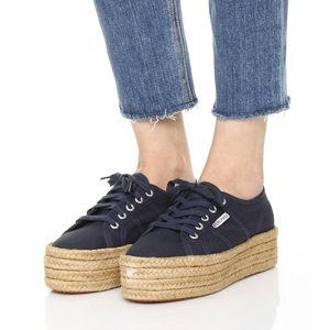 Navy blue platform espadrilles supergas
